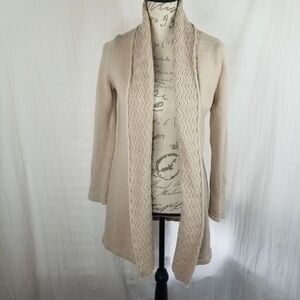 Leo & Nicole Open Front Cream Cardigan Size M‎